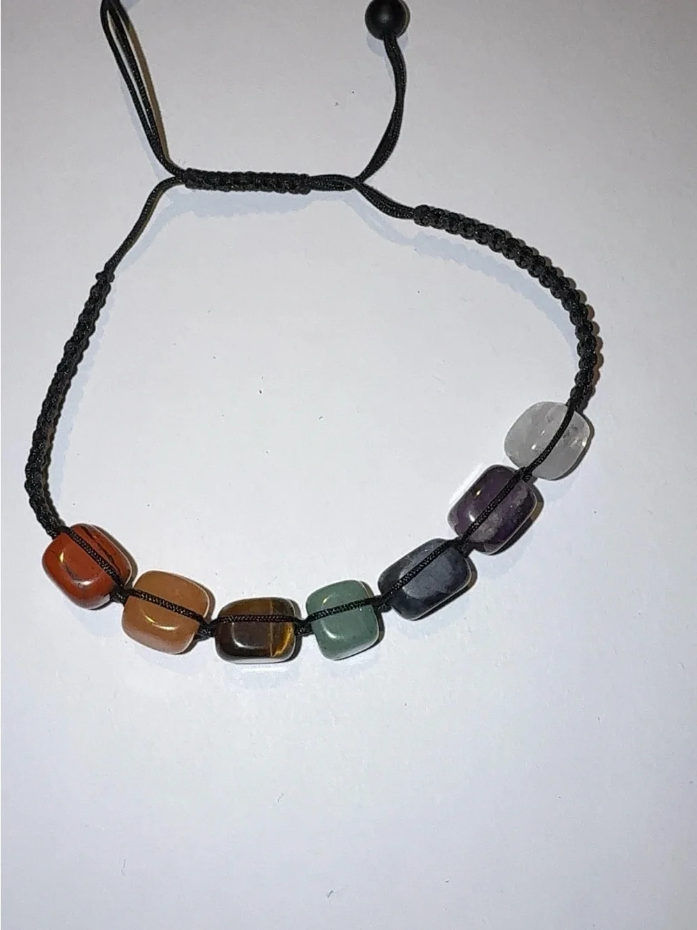 7 Chakra Natural Crystal Healing Stone Cord Bracelet
